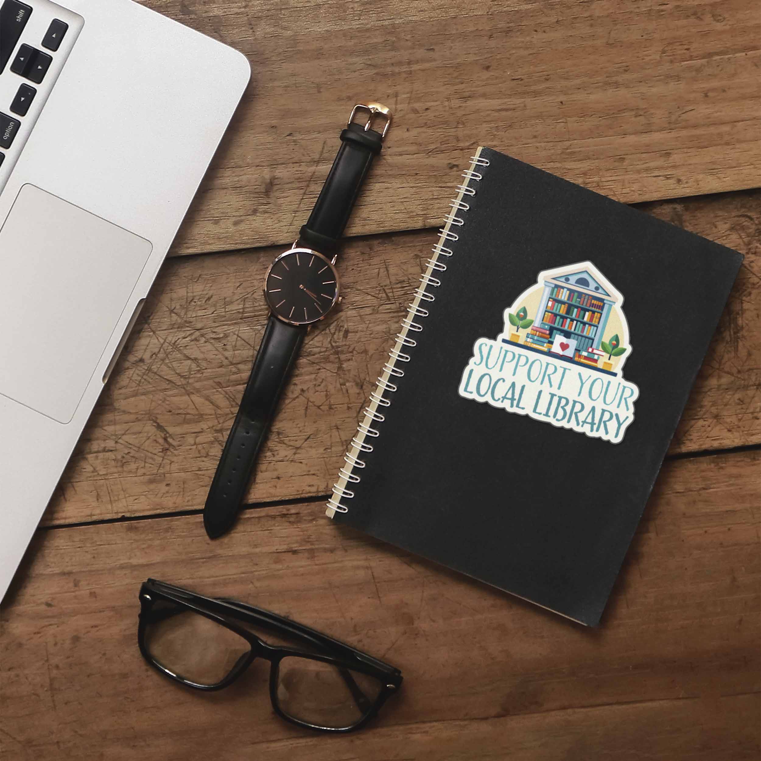 Support Your Local Library Sticker - Cute Book Decal