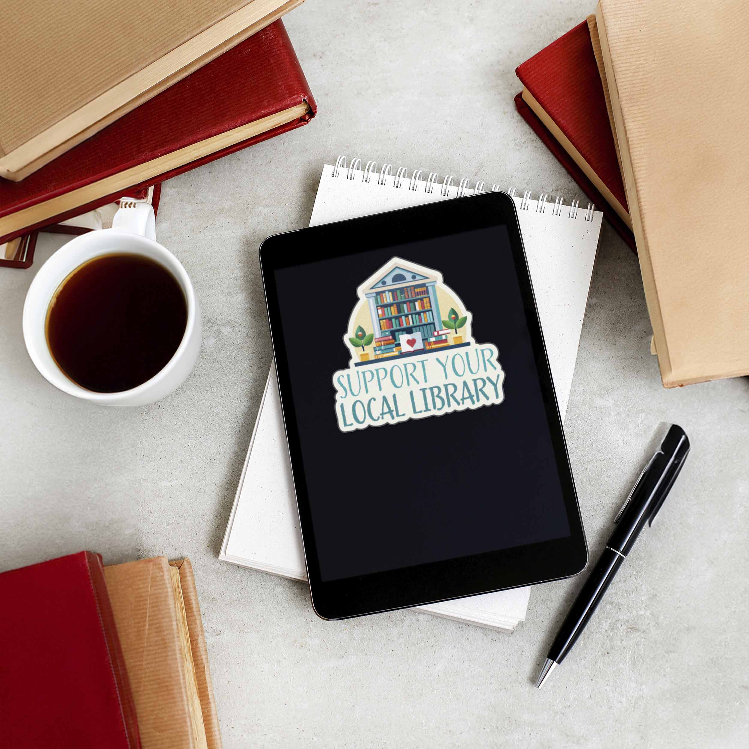 Support Your Local Library Sticker - Cute Book Decal