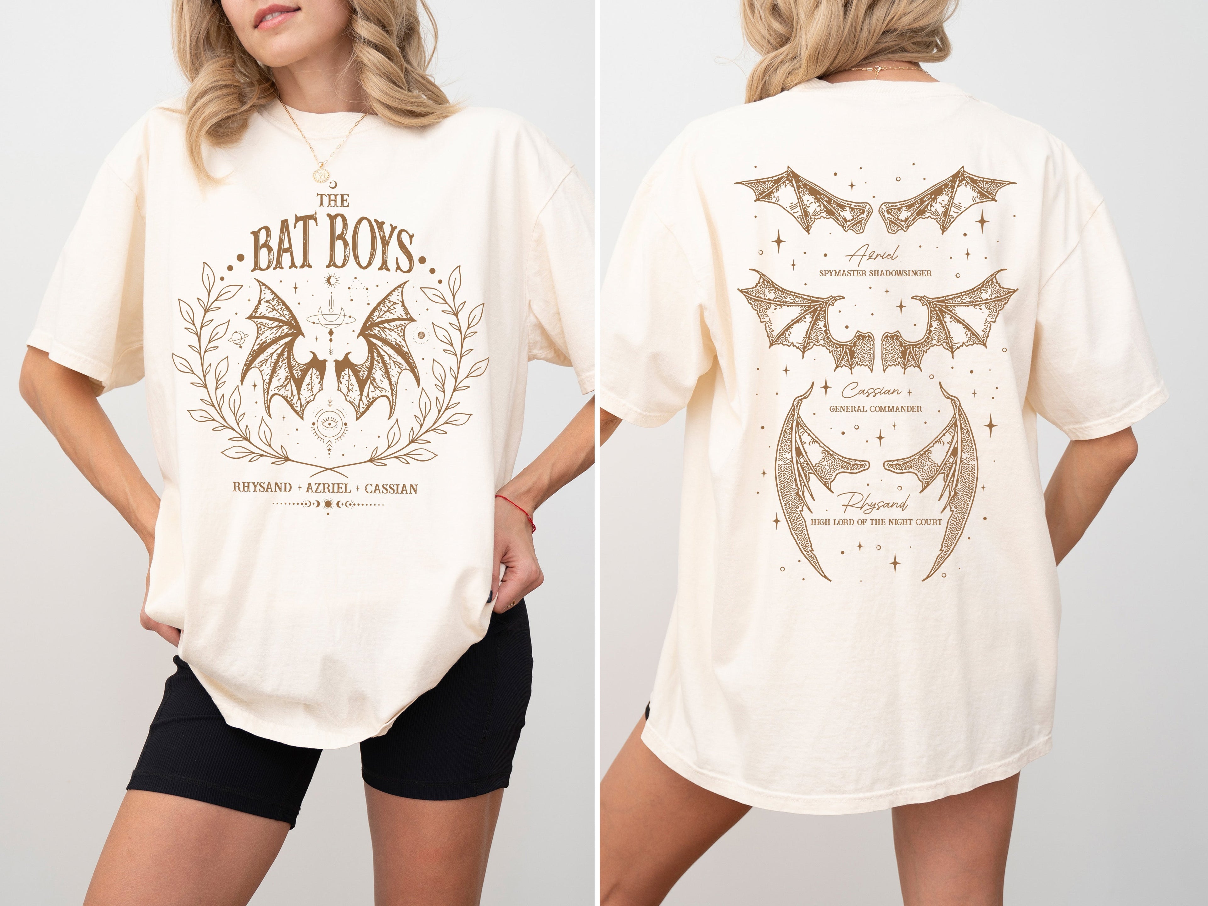 The Bat Boys ACOTAR Romantasy SJM Velaris Rhysand Azriel Cassian Comfort Colors Tee