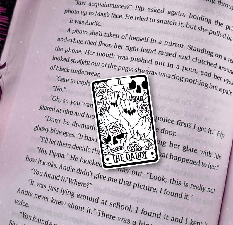 Dark Romance Tarot Card Stickers (Set of 4) or 3x5 Bookmarks | Bookish Stickers | Tarot Aesthetic | Witchy Stickers | Reader Bookmark | Book Lover Gift