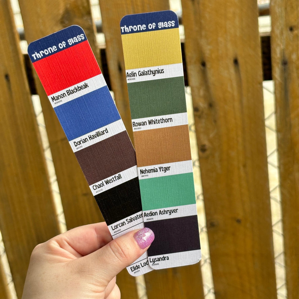 Throne of Glass Character Colors Cardstock Bookmark
