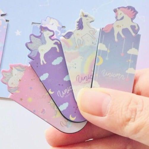 Unicorn Magnetic Bookmarks Books Marker Of Page Student Stationery School Office Supply Bookmarks for Book Lovers Magnet Book Markers Magnet Page Marker Clips For Students Teacher Supplies